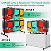 [US Local Warehouse] Folding Chair Rack with Locking Rubber Wheels Folding Chair Cart 88 Lbs Capacity Chairs Storage Dolly for Weddings & Events