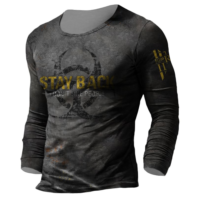 Men's new crown virus stay back outdoor print T-shirt / [viawink] /