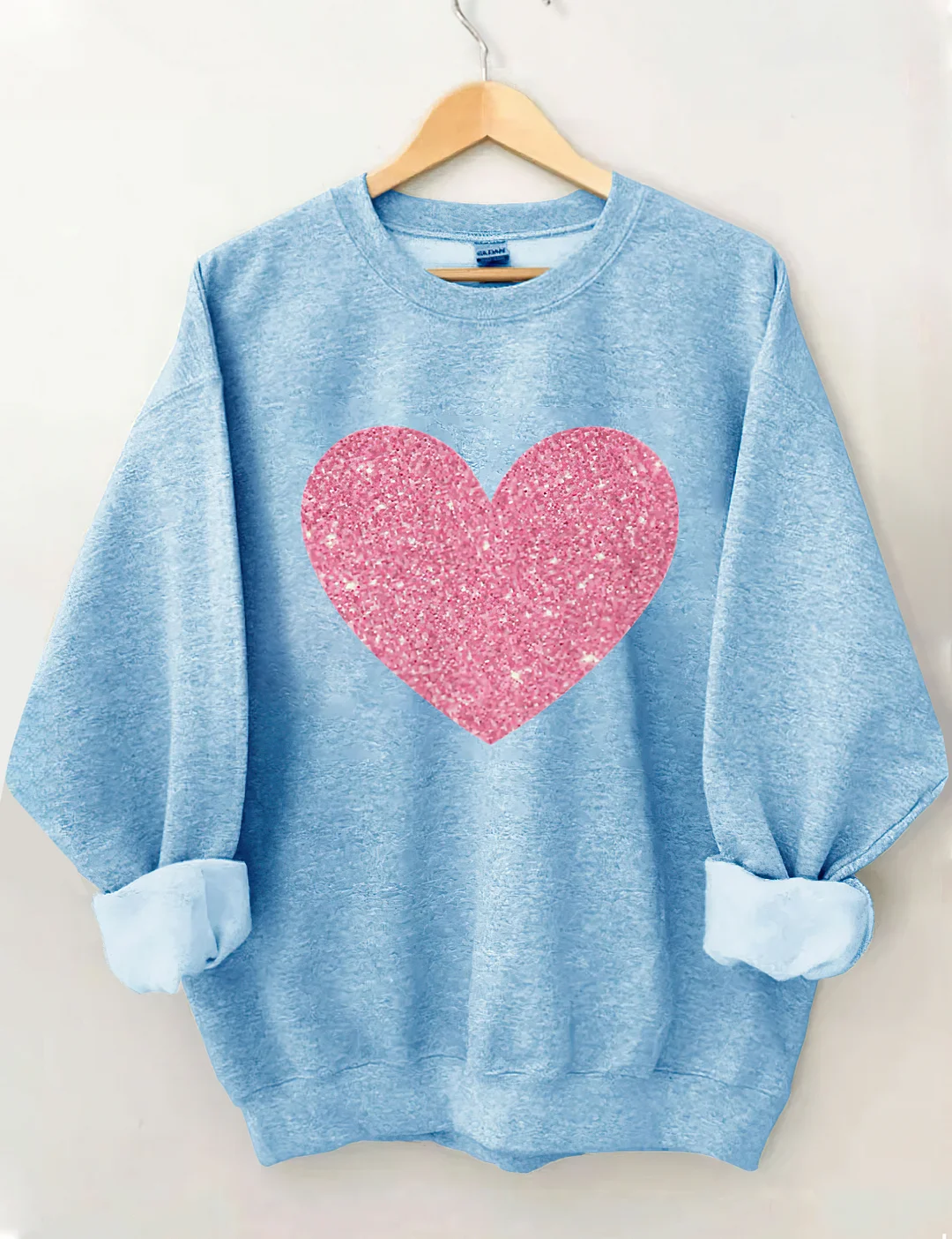 Valentine&rsquo;s Day Glitter Heart Sweatshirt