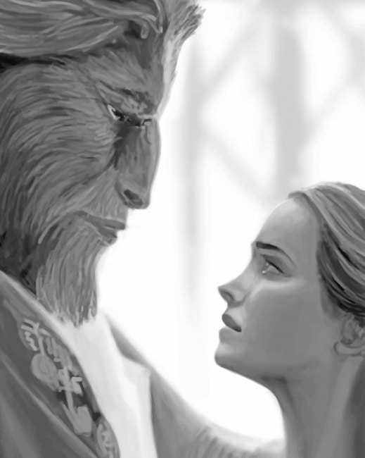 

Black And White Beauty And The Beast – Paint By Numbers - 40*50CM, 501 Original