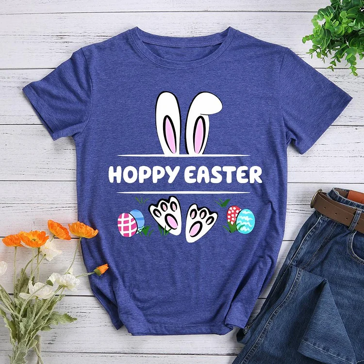 Happy Easter Round Neck T-shirt-0025136