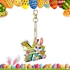 (US Only)PET Double Sided Special Shaped Easter Alphabet DIY Diamond Painting Keychain