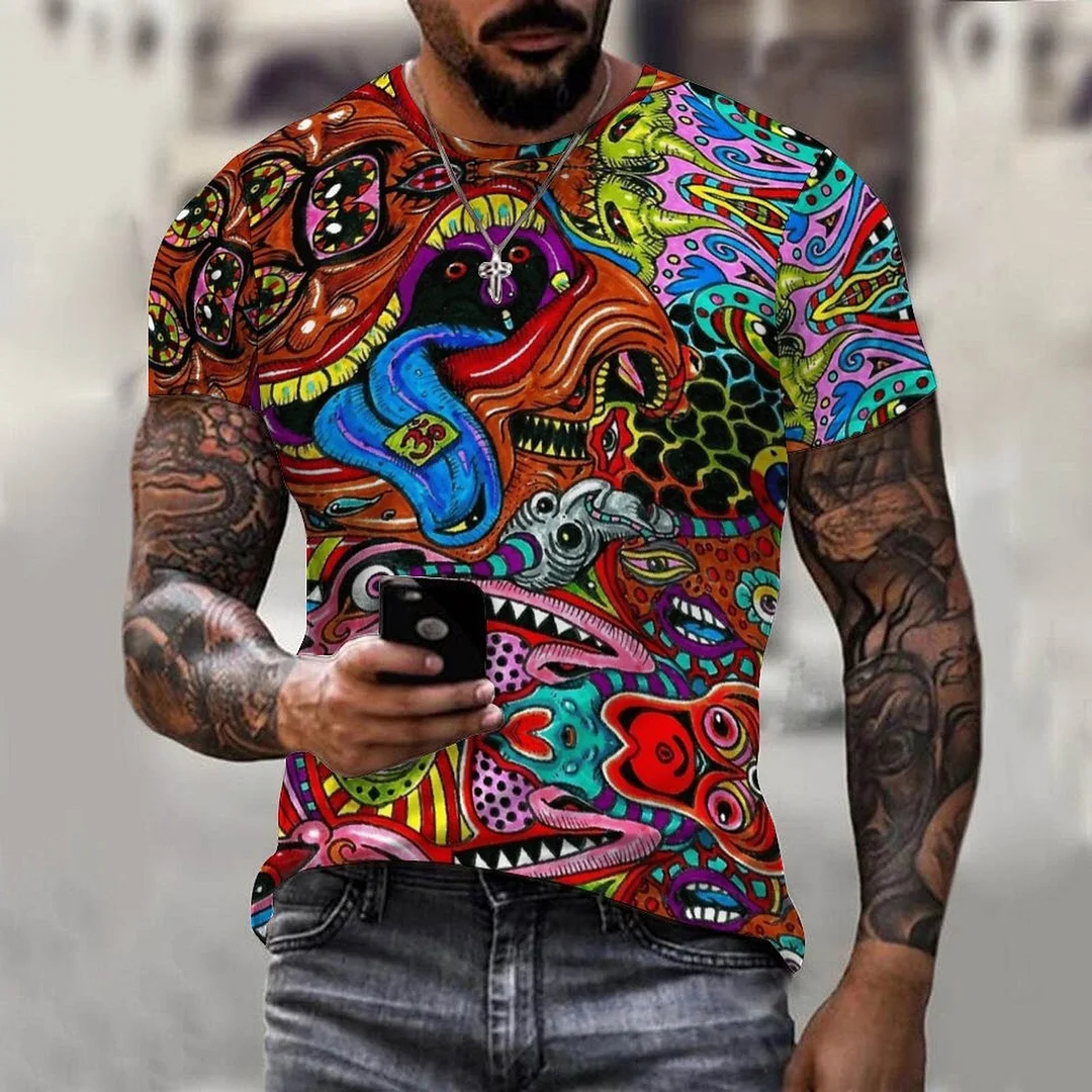 Aonga Halloween Boho Trippy Weed Leaf Hippie The Boys Designer T Shirt Men Oversize Funny T Shirts For Men Clothing