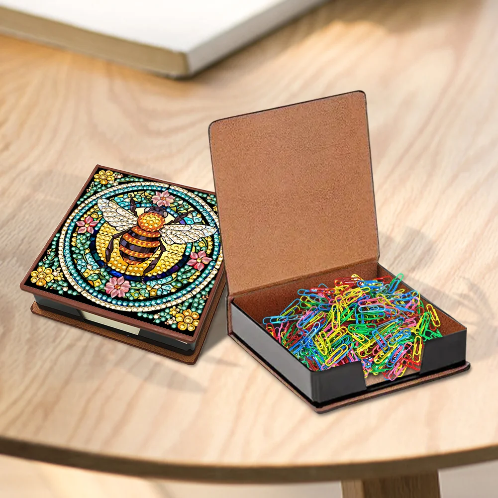 Bee PU Diamond Painting Memo Pad Holder Mosaic Kit for Adults Beginners