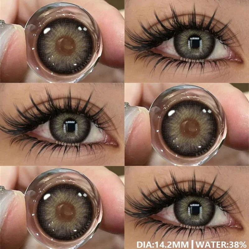 Sdrawing 1Pair Natural Colored Lenses for Eyes Fashion Blue Lenses Gray Contact Lenses Black Lense Colored Pupils for Eyes Yearly