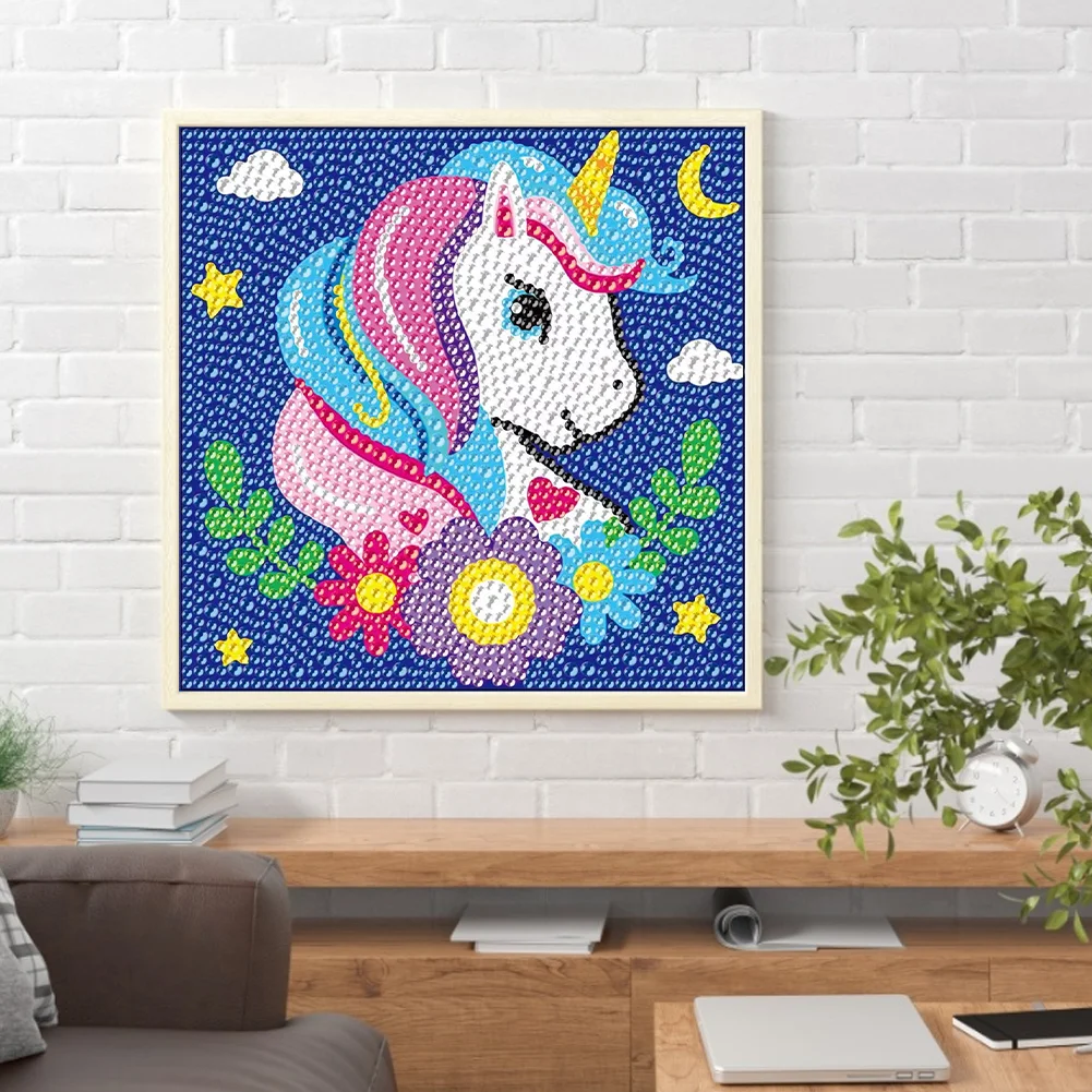 Diamond Painting - Full Crystal Rhinestone - Unicorn(18*18cm)