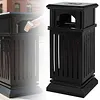 [US Local Warehouse] Commercial Trash Can with Removable Inner Bucket & Lid Side Opening Waste Bin for Garage Backyard