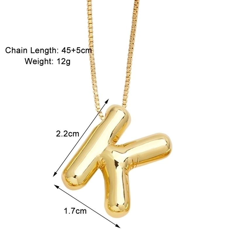Minimalist Letter Copper Plating 18k Gold Plated Necklace Pendant