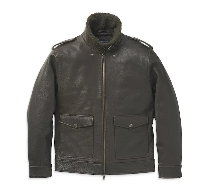 Men's Auer Sherpa Collar Leather Jacket