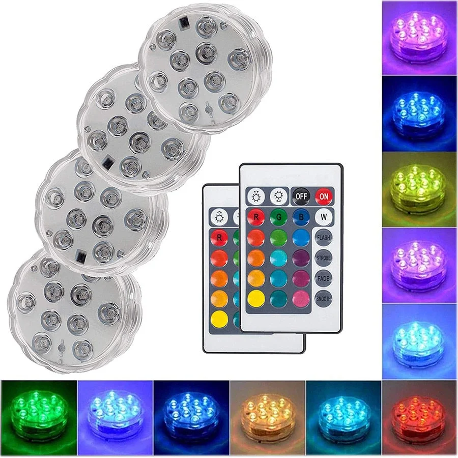 Submersible Remote Controlled Multicolored Pool & Outdoor Lights | 1pc - vzzhome