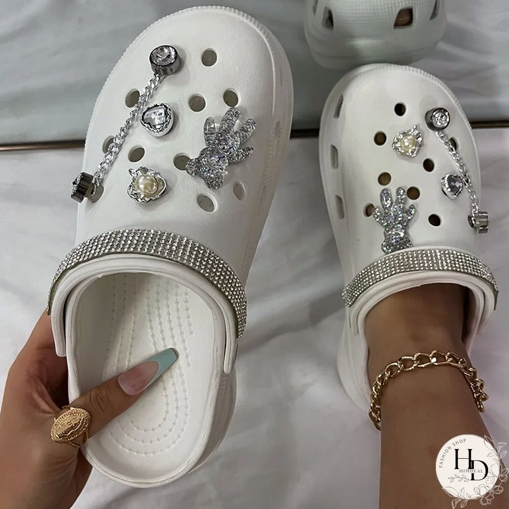 Black Fashion Casual Hollowed Out Patchwork Round Comfortable Shoes