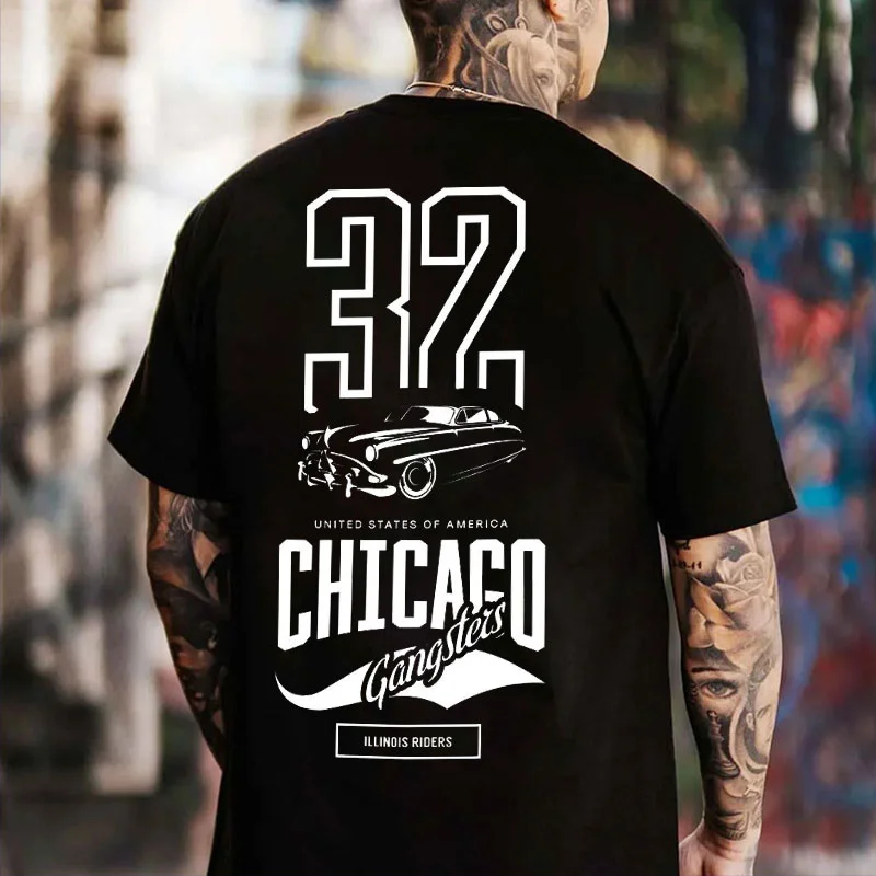 CHICAGO GANGSTER Classic Car Print Men's T-shirt