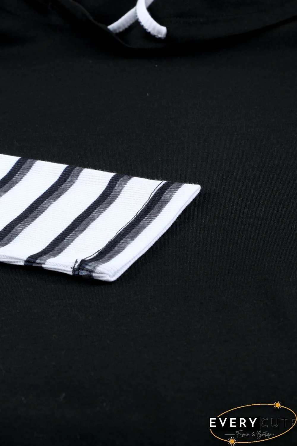 Striped Splicing High Neck Sweatshirt