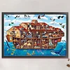 Animals On Noah'S Ark-Full Embroidery 3 Strands 11CT Stamped Cross Stitch-70*50CM-Large Size