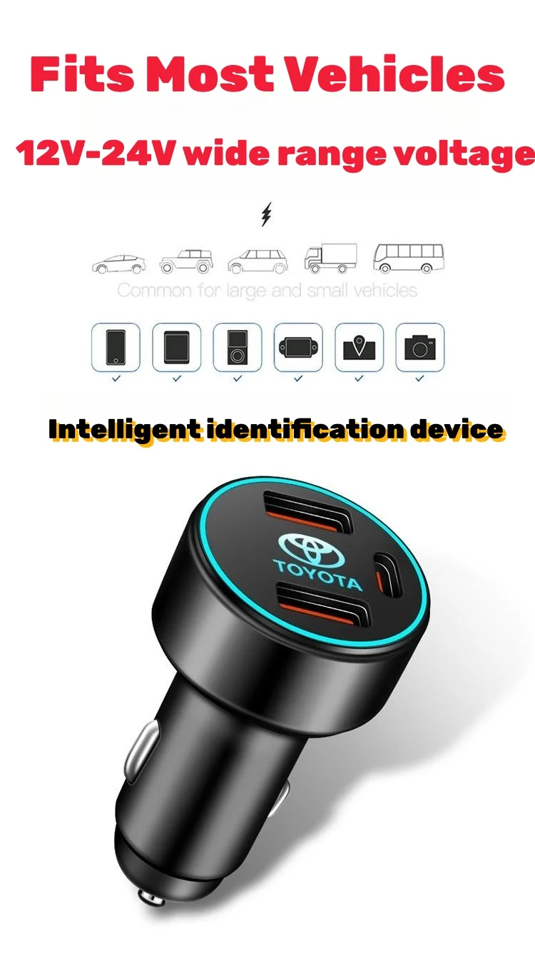 Car logo fast charging car cigarette lighter conversion plug charger