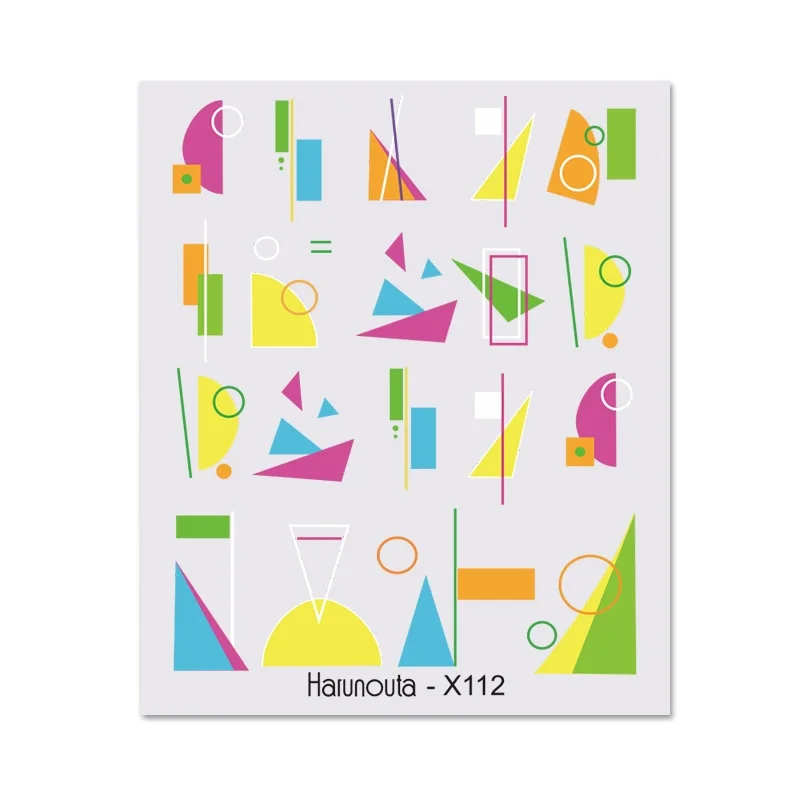 Harunouta Butterfly Flower Design Leaves Nail Water Decals Color Wave Geometric Line Charms Sliders Decoration Tips For Nail Art-Nail Inspo