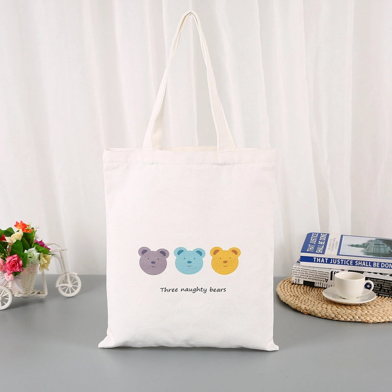 Unisex Canvas Fruit Streetwear Square Open Canvas Bag