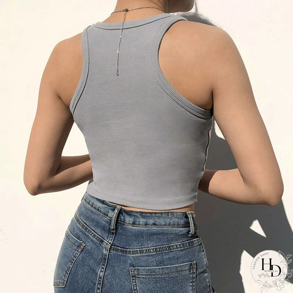 Fitness Basic Knitted Tank Top Women Sleeveless Casual Solid Color Elastic Crop Tops Clubwear Retro Summer Vest Harajuku