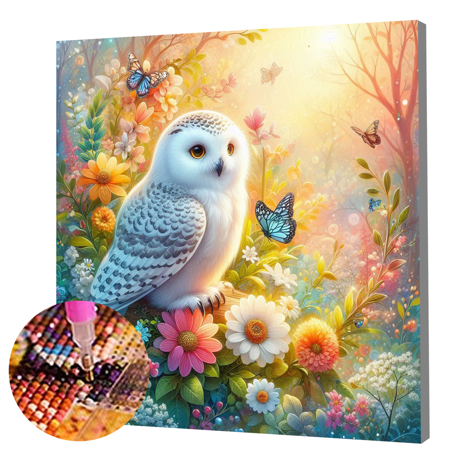 Diamond Painting - Full Square - with frame - Owl (25X25CM)