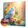 Framed Diamond Painting - Full Round Drill - Owl (25x25cm)
