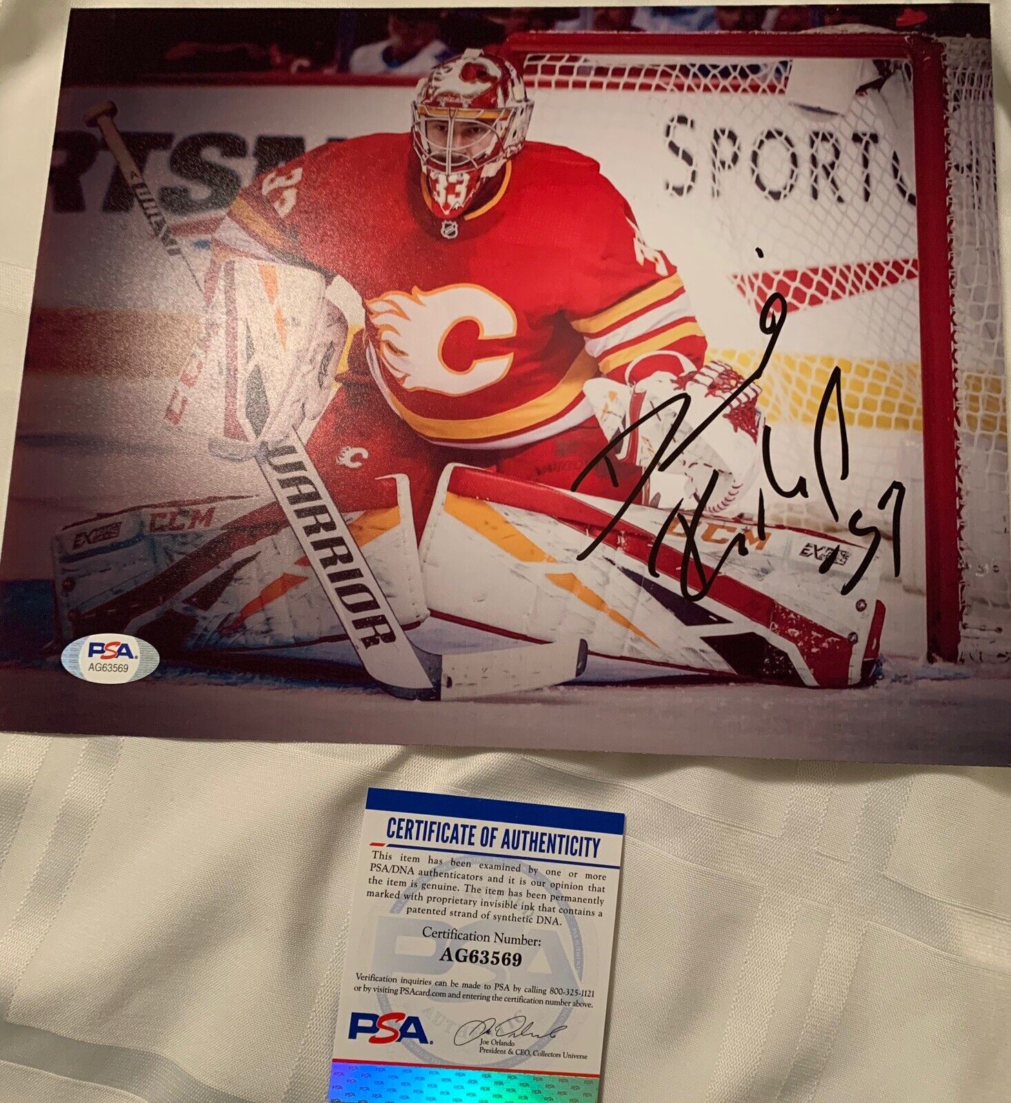 David Rittich Signed 8x10 Photo Poster painting Auto psA/DNa Coa Flames