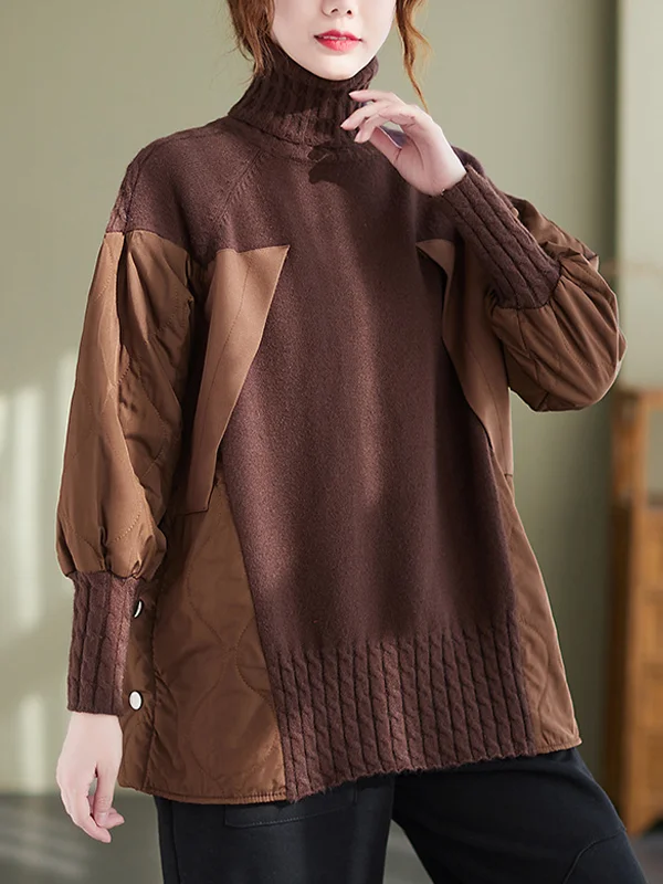 Casual Fashion Loose Stitching Sweater - yankia