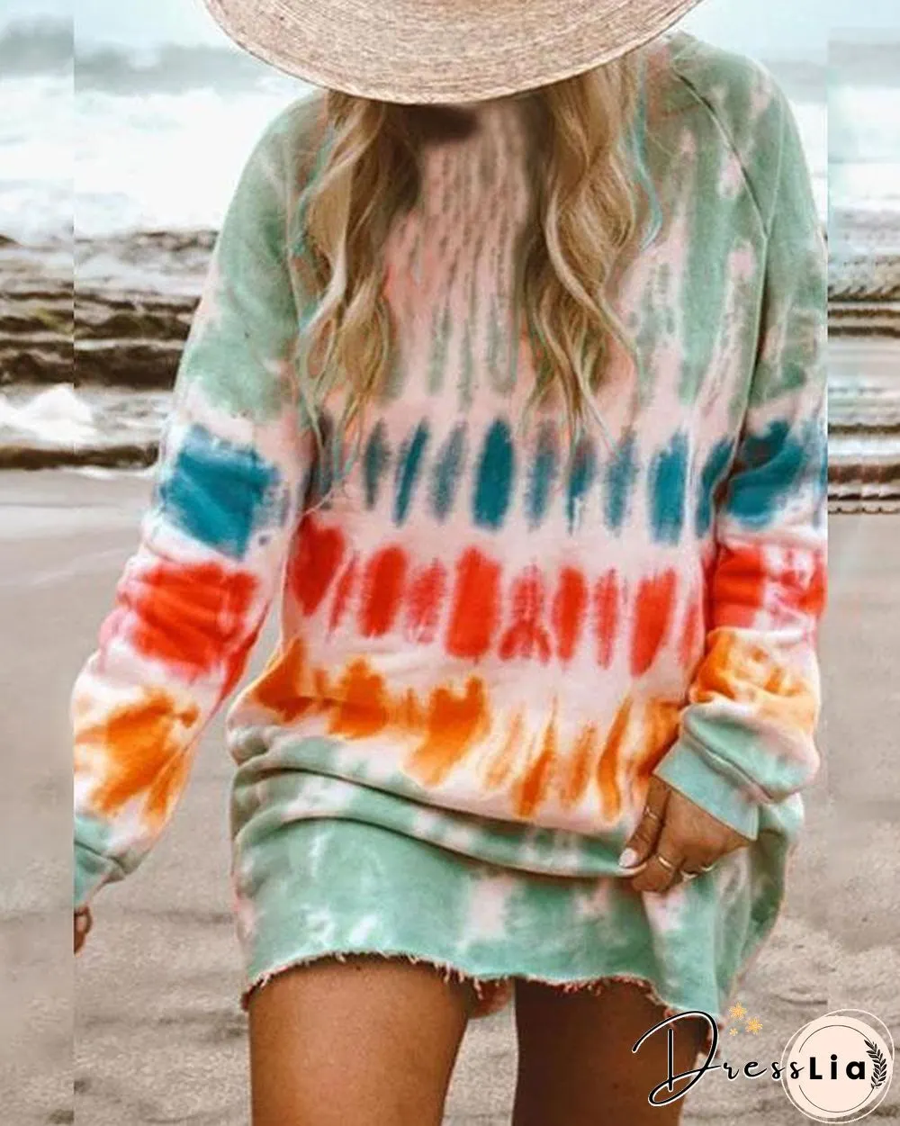 Casual Long-sleeve Loose Home Sweatshirt Mini Dresses