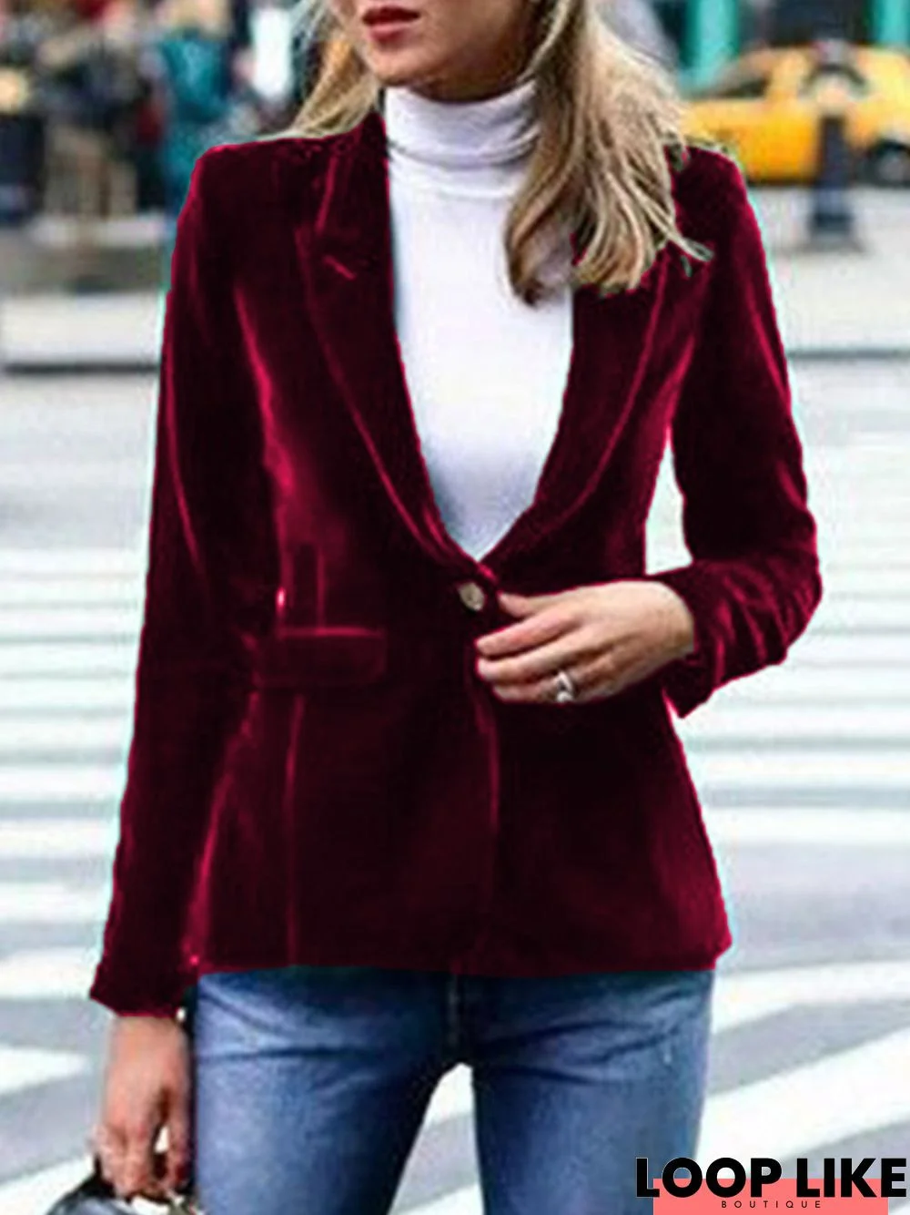 Velvet Elegant Formal Outerwear Blazer