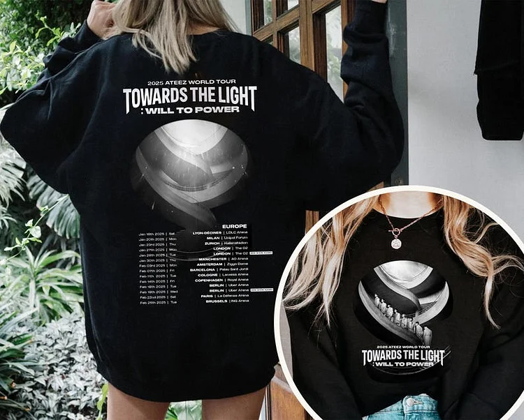 2025 Ateez Towards the Light Europe World Tour Graphic Sweatshirt officialateezshop
