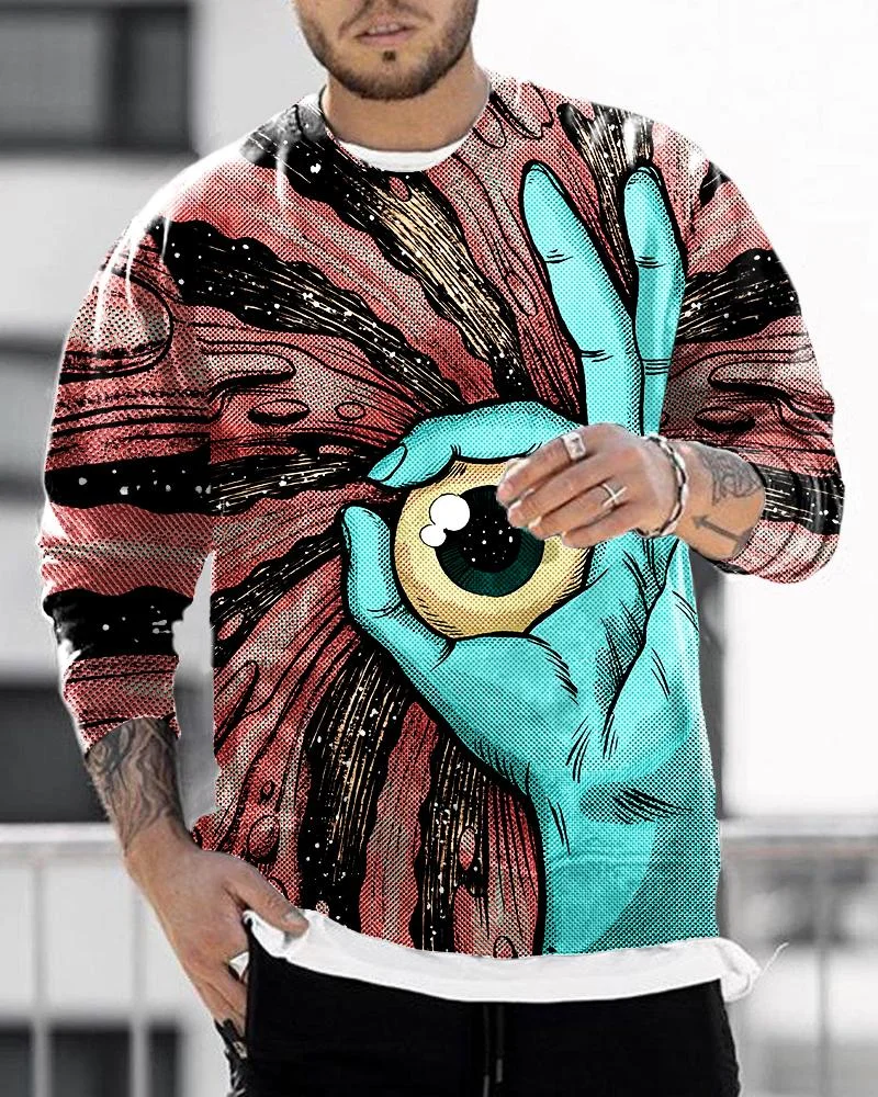 Men's casual abstract printing Hoodies
