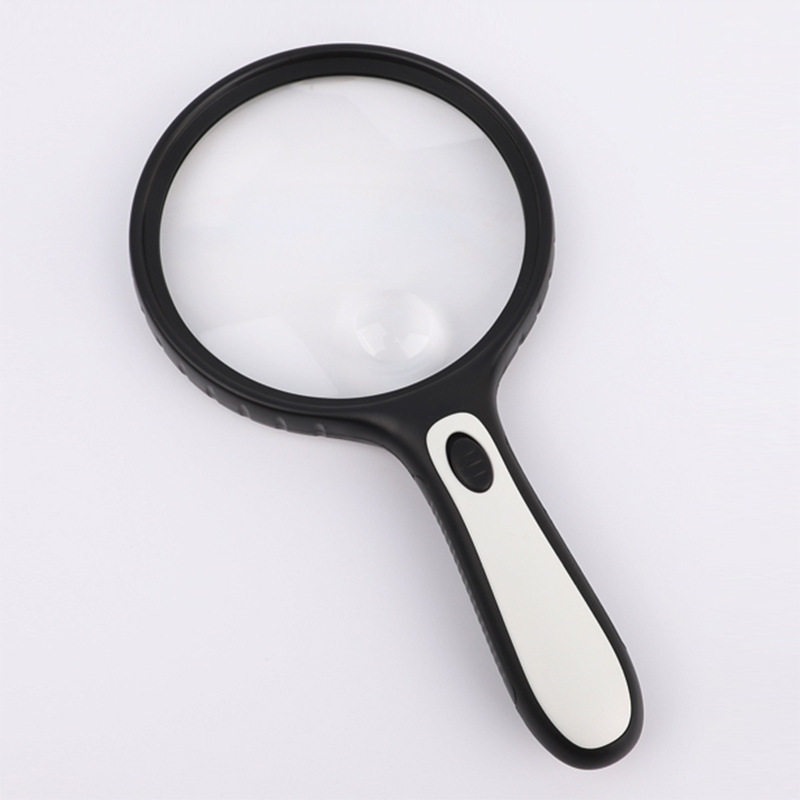 

130Mm 3X Black Hand Holder Led Large Magnifier For Older Reading Fixing, 501 Original