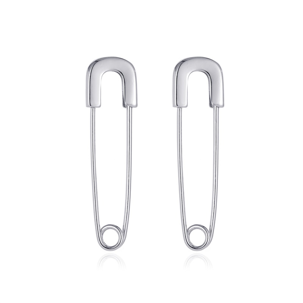 

Punk Adult Paper Clip Shaped Earrings Simple Ear Studs For Unisex Jewelry, Silver, 501 Original