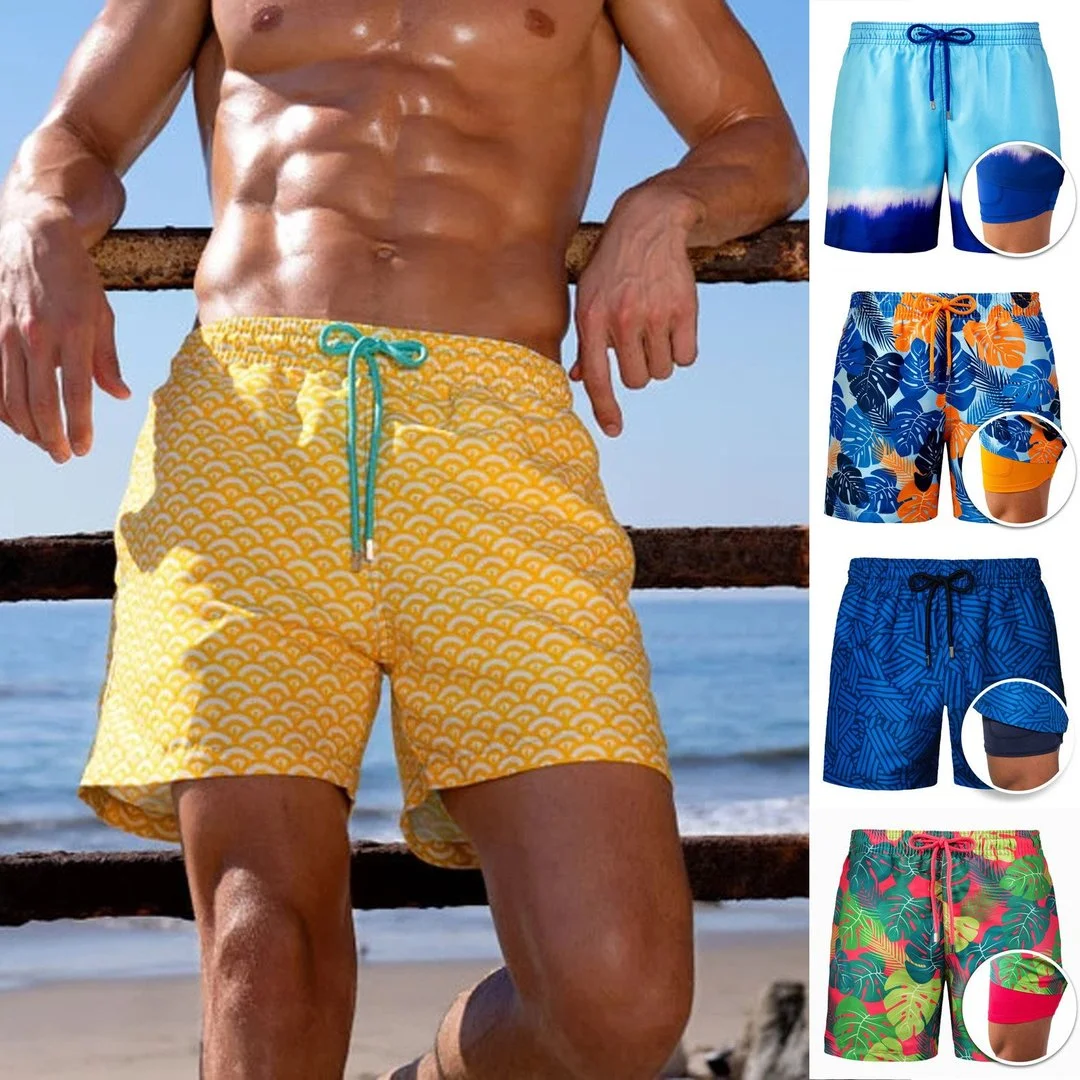 2023 NEW TRENDY DOUBLE-LAYER SWIM TRUNKS