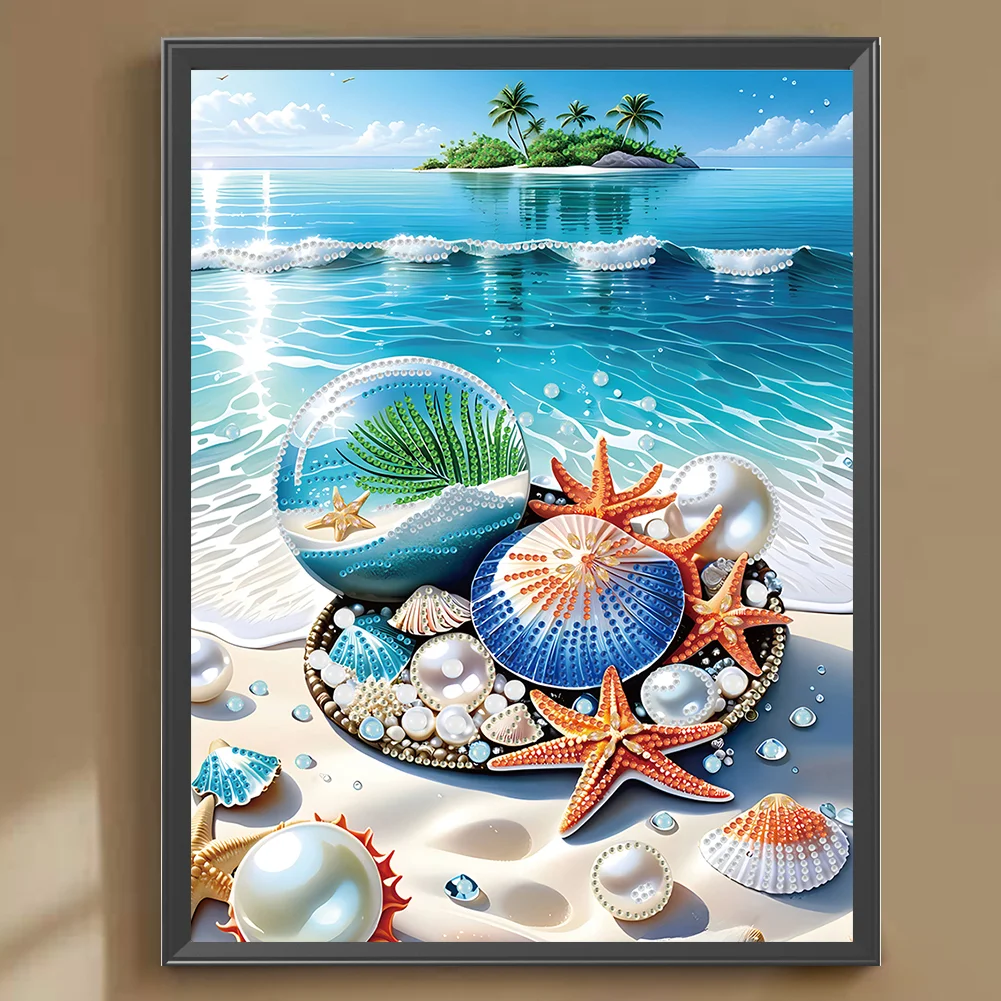 Diamond Painting - Partial Special Shaped Drill - Seashell(Canvas|30*40cm)