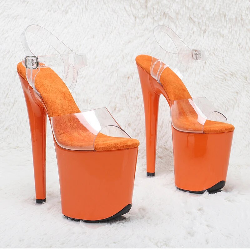 TAAFO 8Inch/20cm PVC Platform Sandals Party High Heels Shoes Pole Dancing Shoes