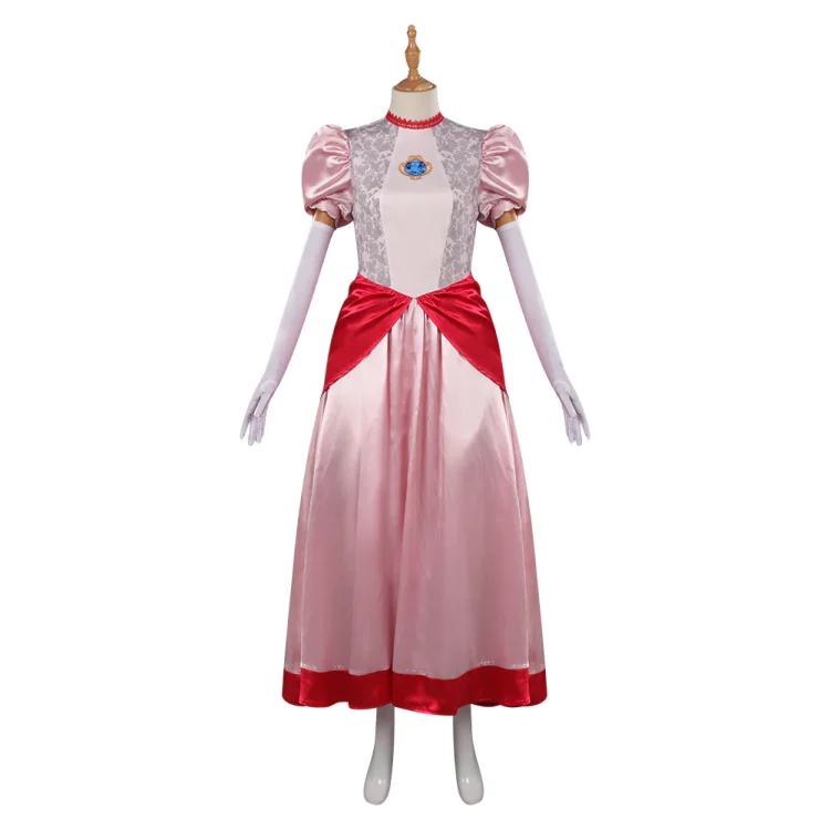 The Super Mario Bros. Movie Peach Cosplay Costume Halloween Carnival Party Disguise Suit The Super Mario