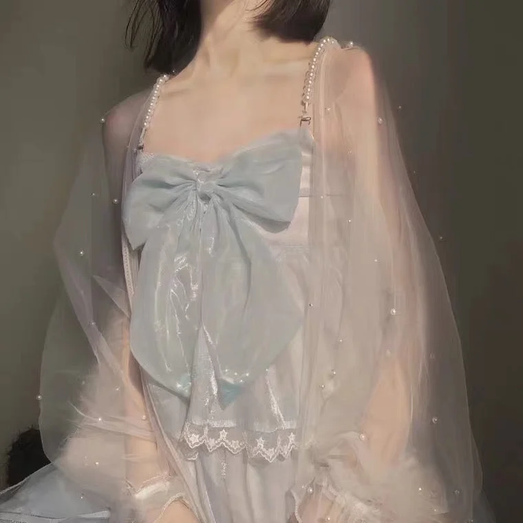 Fairy Pearl Cardigan Transparent Top SP17840
