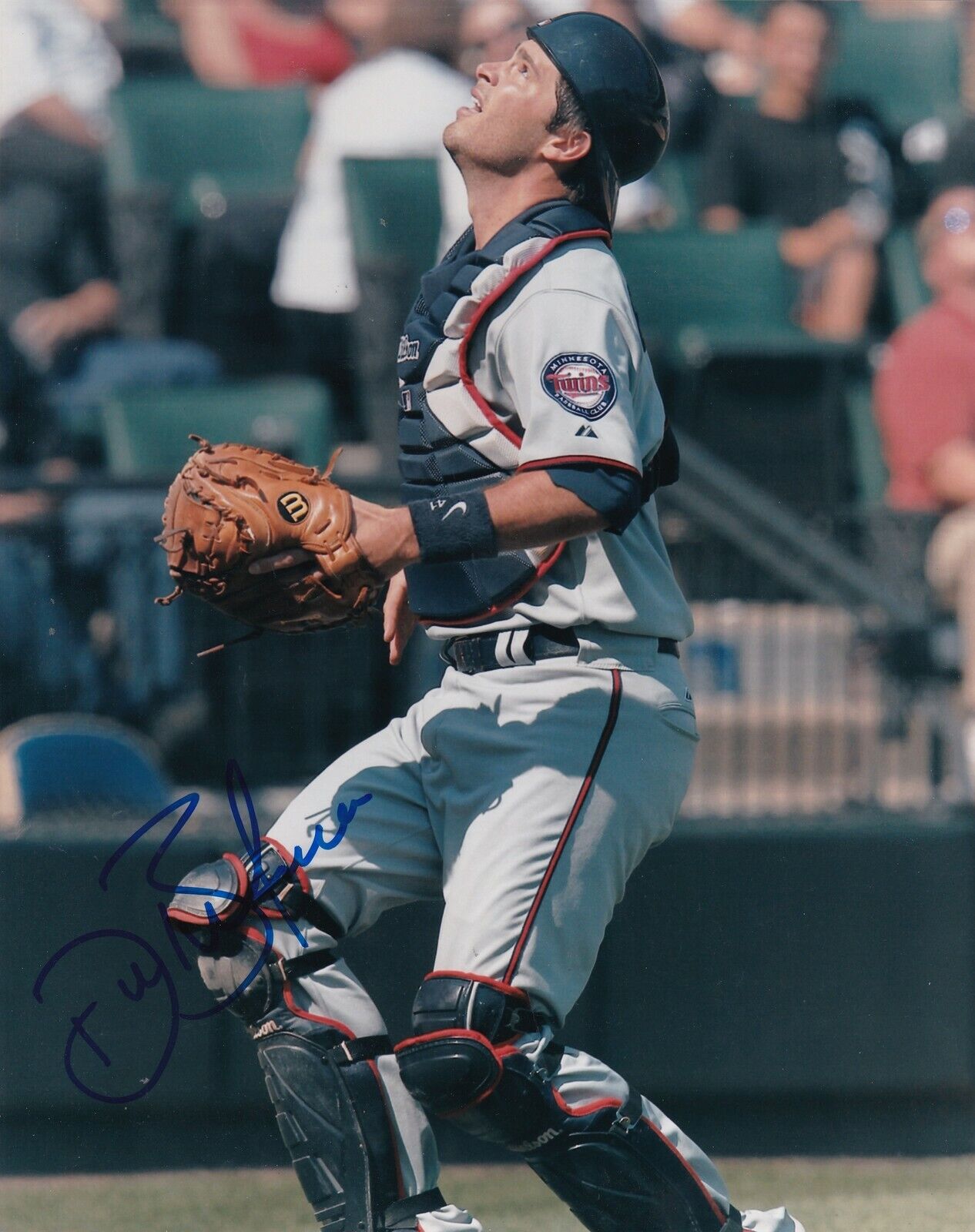 DREW BUTERA MINNESOTA TWINS ACTION SIGNED 8x10