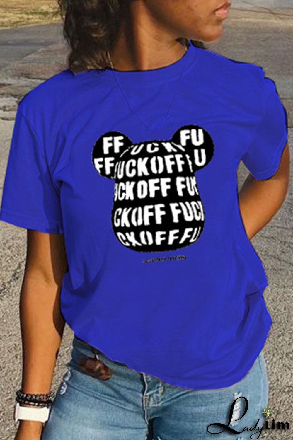 Orange Fashion Casual Cartoon Print Basic O Neck T-Shirts