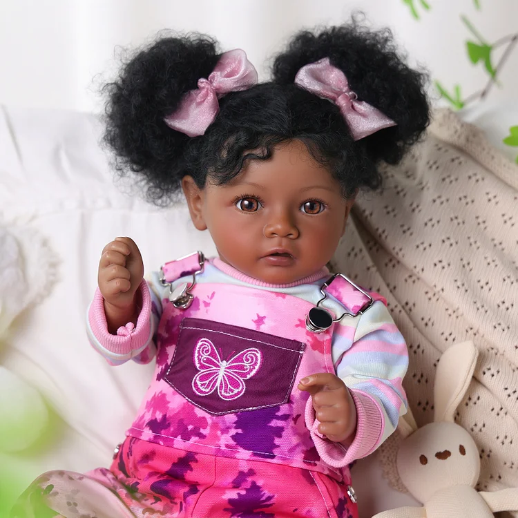 Babeside Quiet Reborn Baby Daisy 20'' Toddler Girl  African American A Meaningful Gift Choice