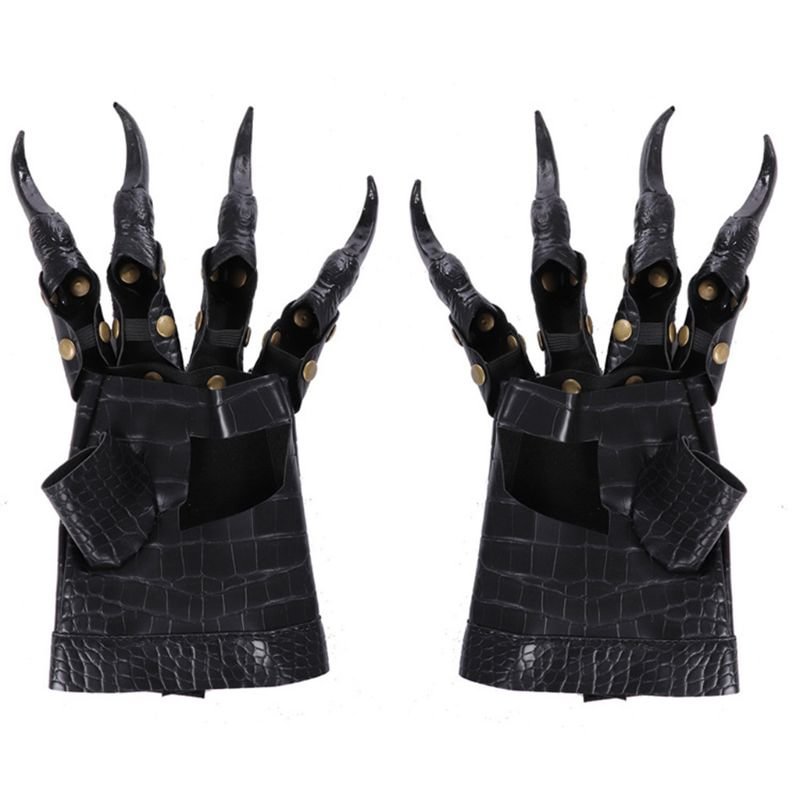 Halloween Leather Dragon Claw Gloves Party Props Accessories-elleschic