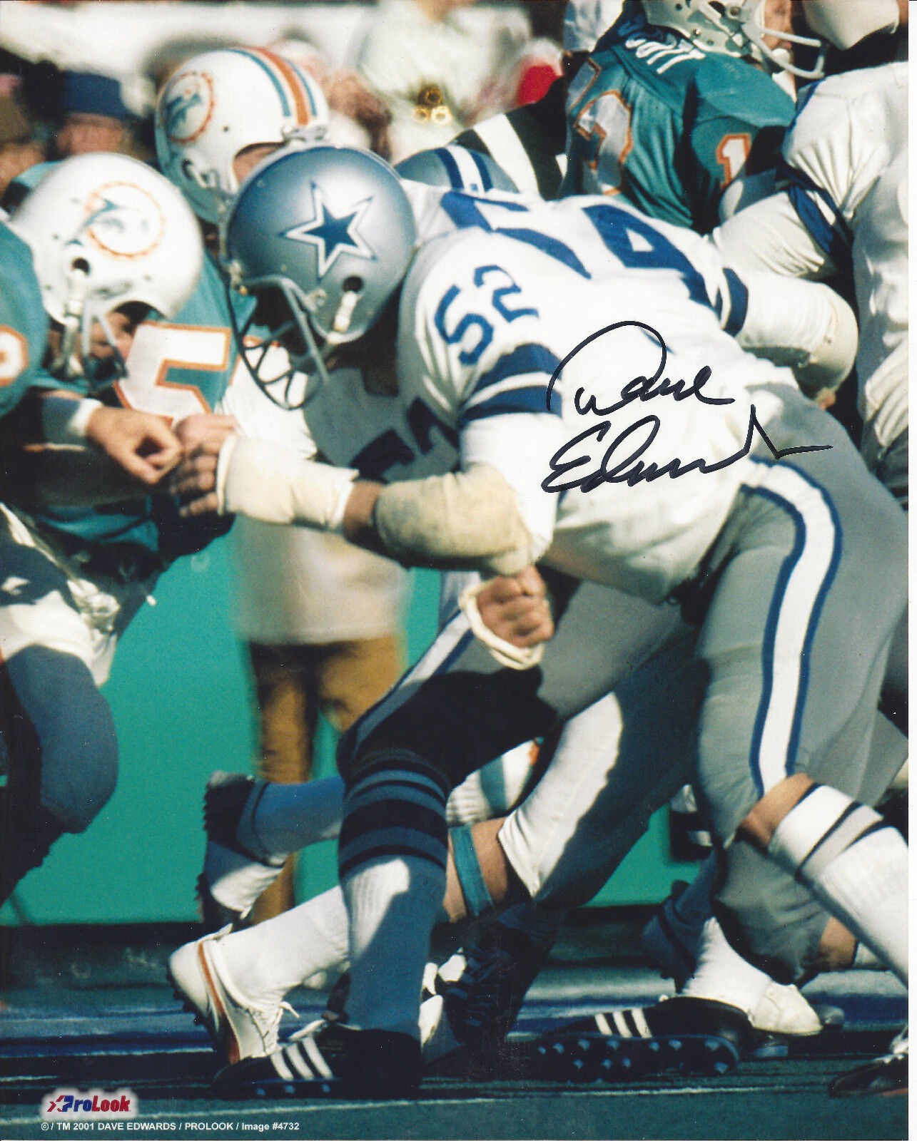 Dave Edwards autographed auto 8x10 Dallas CowboysDeceased