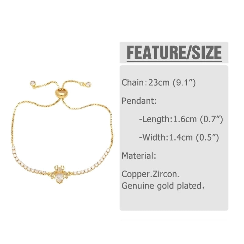 Minimalist Cross Star Heart Shape Copper Plating Inlay Zircon 18k Gold Plated Bracelets