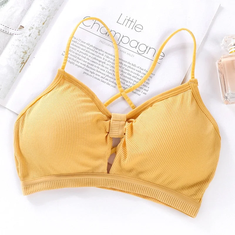 Sexy beautiful back bra sexy underwear seamless soft bra women wireless push bra comfortable underwear