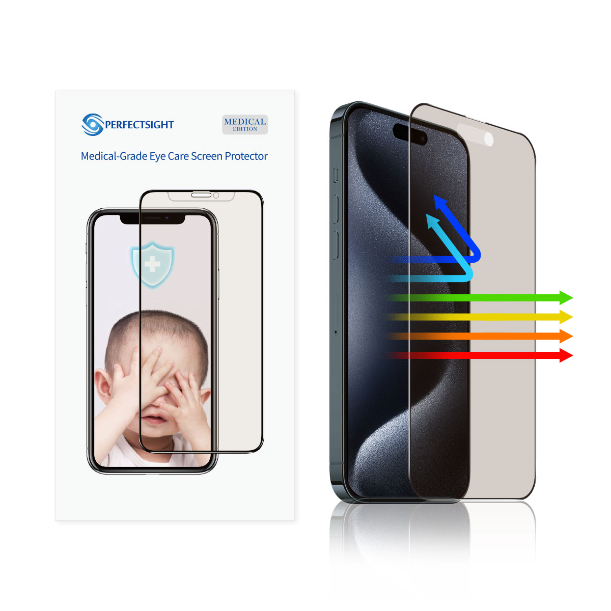 iPhone 15 Series Ultra HD Screen Protector - Medical-grade Eye Care  Anti Blue Light Anti Reflection High Transmittance