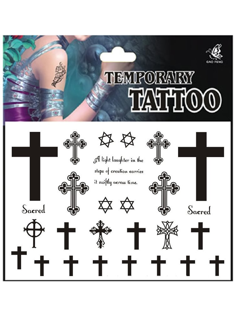 Cross Illustration Temporary Tattoo