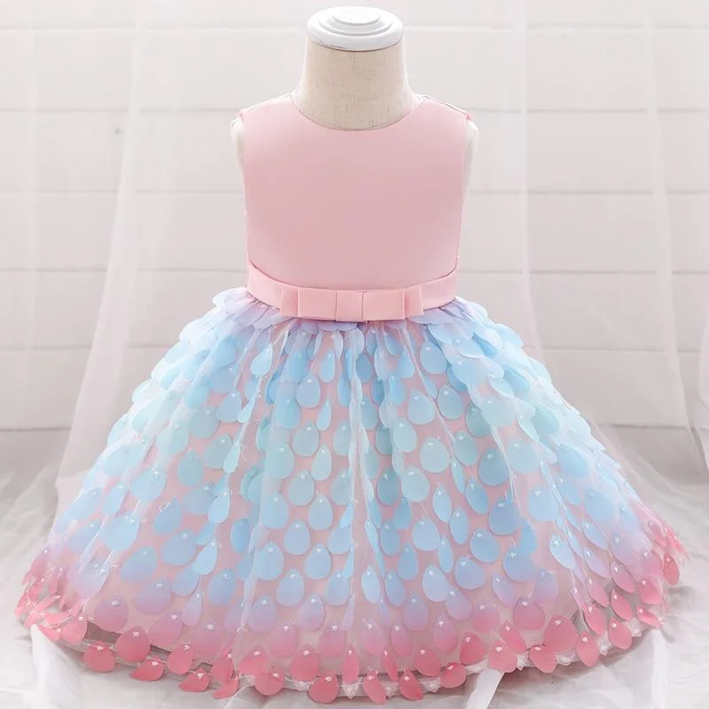 2021 Summer Little Mermaid Infant 1st Birthday Dress For Baby Girl Clothes Sequin Dress Princess Dresses Party Clothing Infant