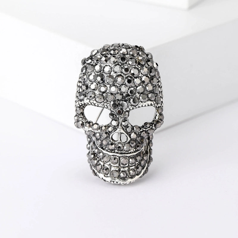 Punk Pin Skull Alloy Plating Inlay Rhinestones Women’s Brooches
