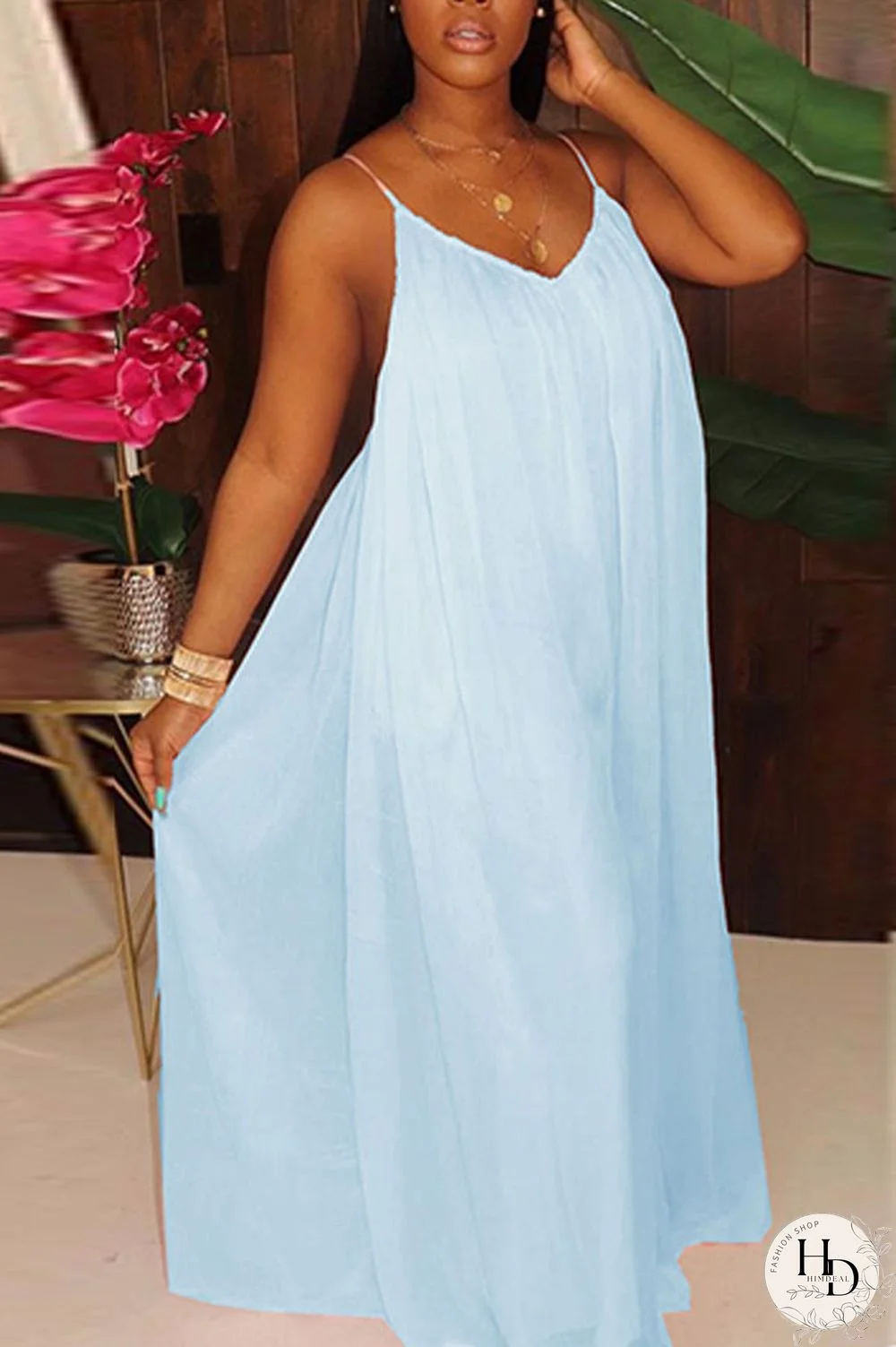 White Fashion Sexy Solid Chiffon Sleeveless V Neck Jumpsuits