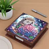Wooden DIY Hedgehog Hydrangea Bouquet Diamond Painting Kit Note Box for Office